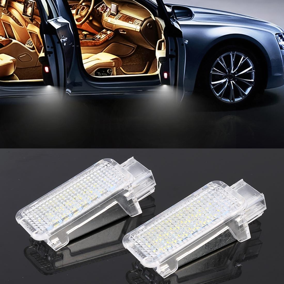 2 PCS LED Car DC 12V 1.5W Door Lights Lamps for Audi / Volkswagen (White Light)