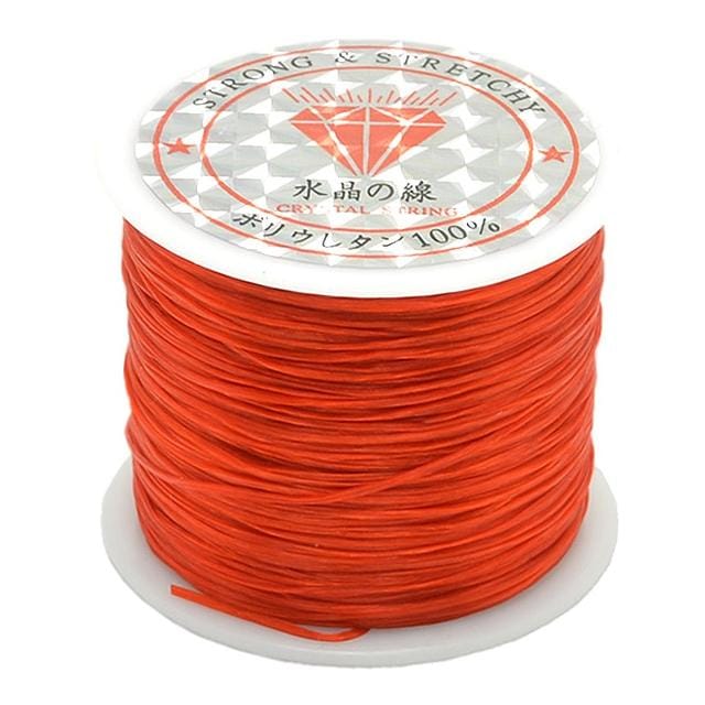 2 PCS 50m/bag 0.5mm Round Elastic Cord Beading Stretch Thread/String/Rope for Necklace Bracelet Jewelry Making (Red)