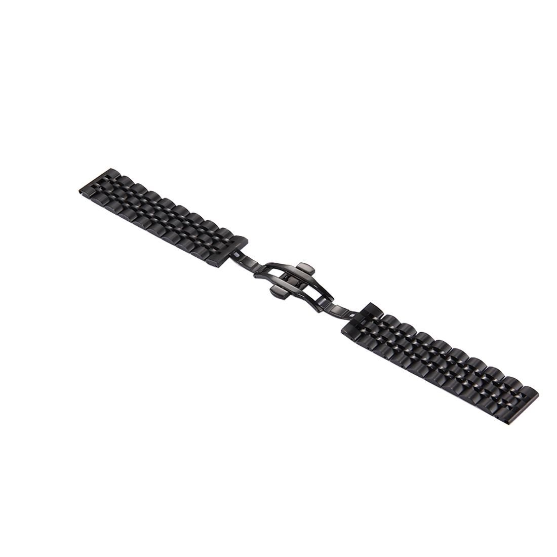 For Samsung Gear S3 Classic Smart Watch Hidden Butterfly Buckle 7 Beads Stainless Steel Watchband (Silver)