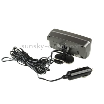 3.6 inch LCD Car Digital Thermometer with Time / Date / Week / Alarm / Car Storage Battery Voltage Display (Black)