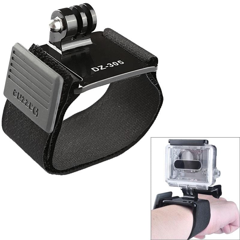 Dazzne DZ-305 Sports Diving Wrist Strap Mount + Adjustable Elastic Hook and Loop Fastener for GoPro HERO4 / 3+ / 3 / 2 / 1 (Black)