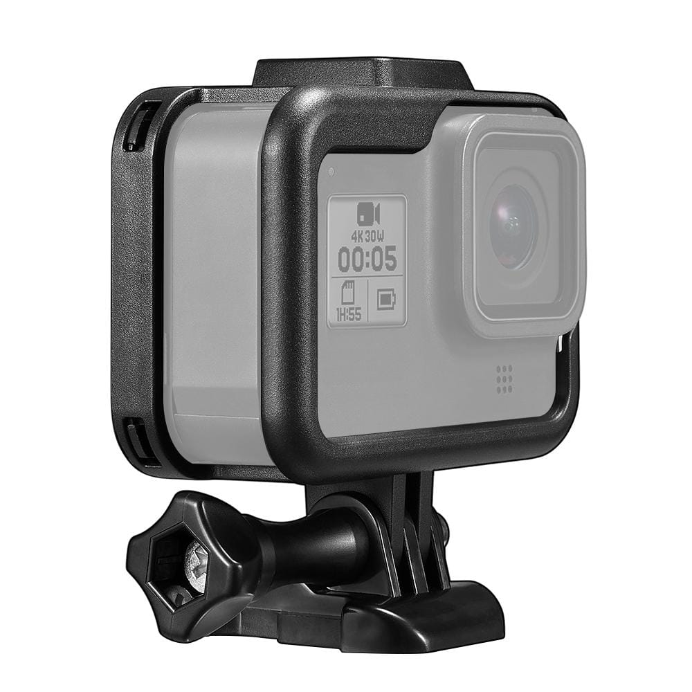 PULUZ for GoPro HERO8 Black Standard Border ABS Plastic Frame Mount Protective Case with Base Buckle & Long Screw (Black)