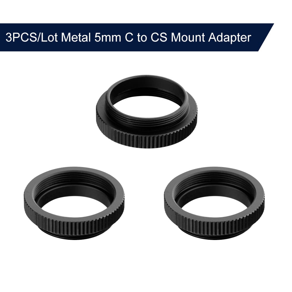 3PCS/Lot Metal 5mm C to CS Mount Adapter 25.4mm Thread C/CS