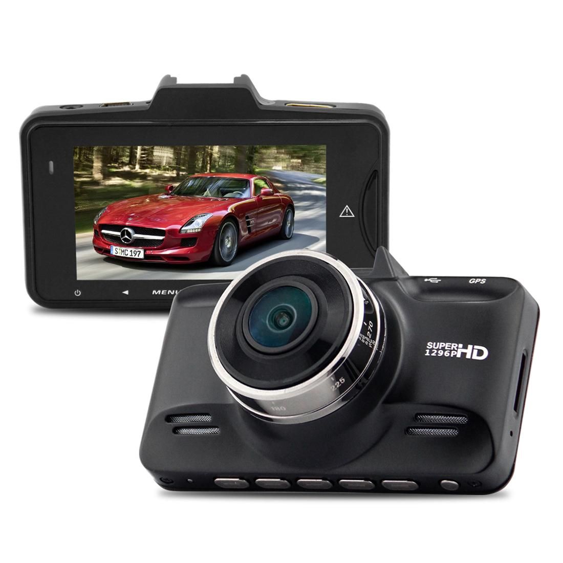 GS98C Car DVR Camera 2.7 inch LCD Screen HD 2304 x 1296P 170 Degree Wide Angle Viewing, Support Motion Detection / TF Card / G-Sensor / HDMI (Black)