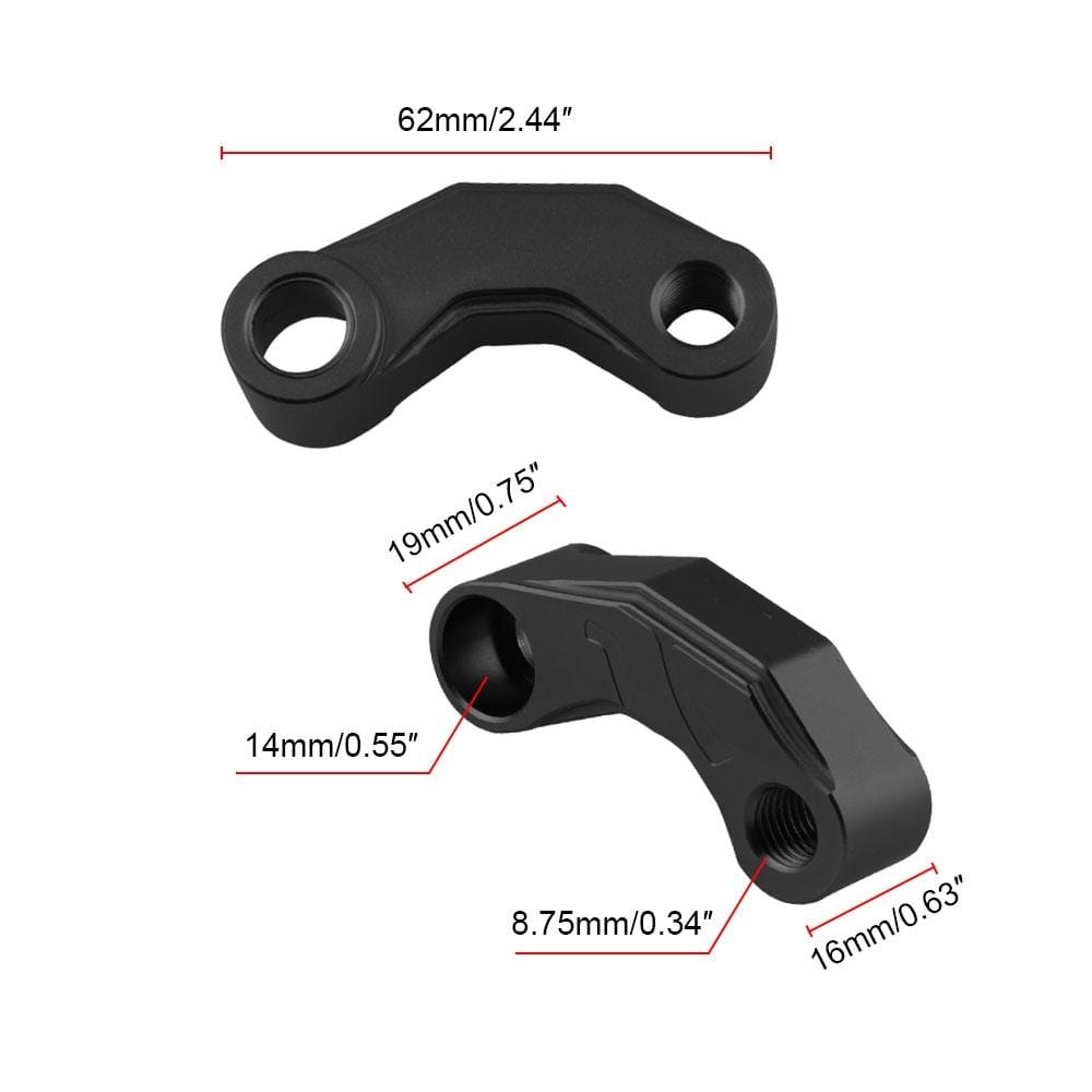 MB-MH029 Motorcycle Mirrors Riser Extension Brackets Adapter for BMW R1200GS LC (Black)