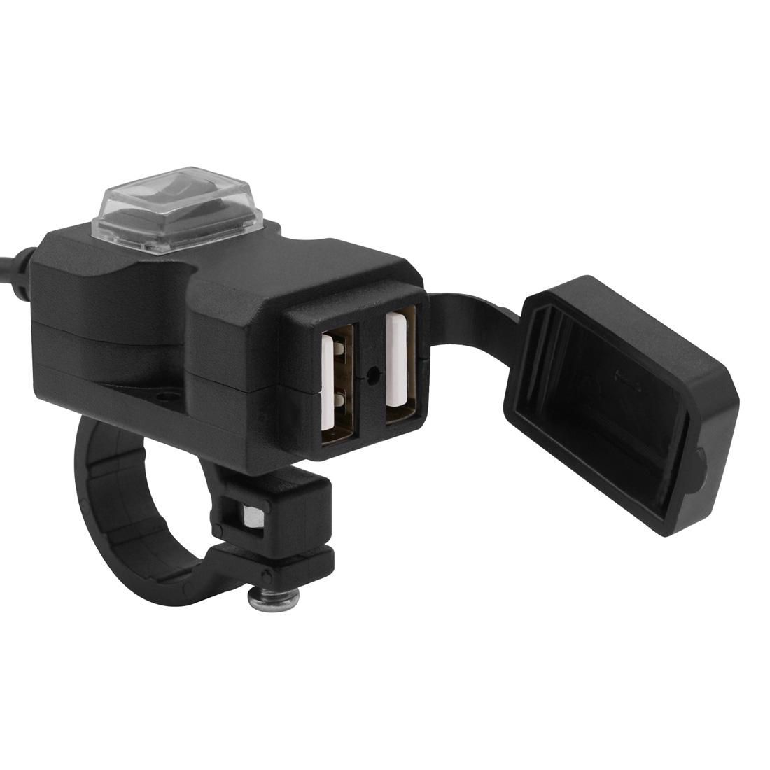 Motorcycle Waterproof 3.1A Dual USB Fast Charger Adapter with Switch