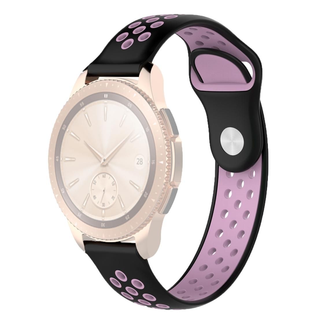 Double Color Wrist Strap Watch Band for Galaxy Watch 42mm (Black)