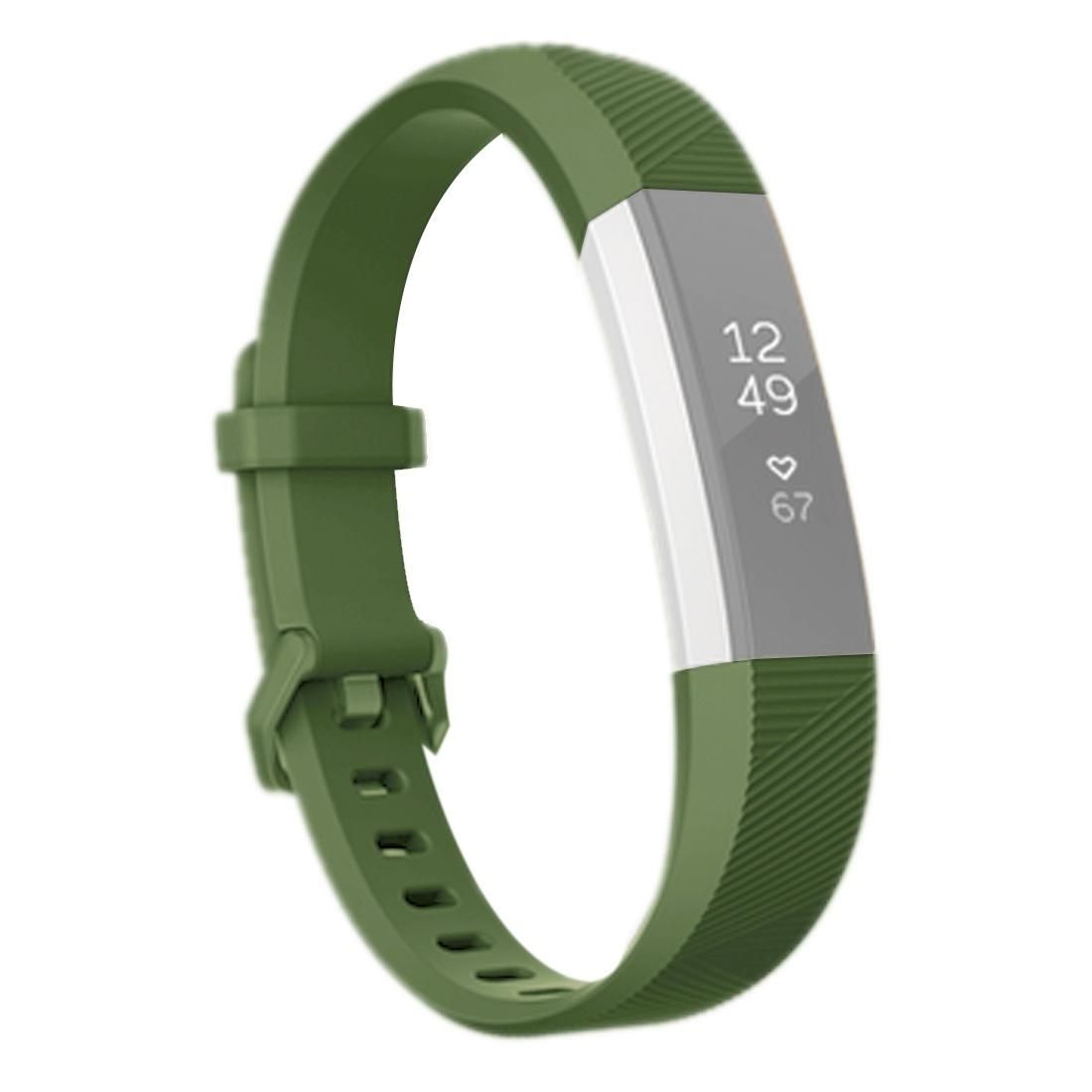 For Fitbit Alta Smart Watch Silicone Watchband, Length: about 23.8cm (Army Green)