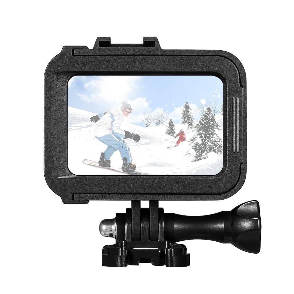 PULUZ for GoPro HERO8 Black Standard Border ABS Plastic Frame Mount Protective Case with Base Buckle & Long Screw (Black)