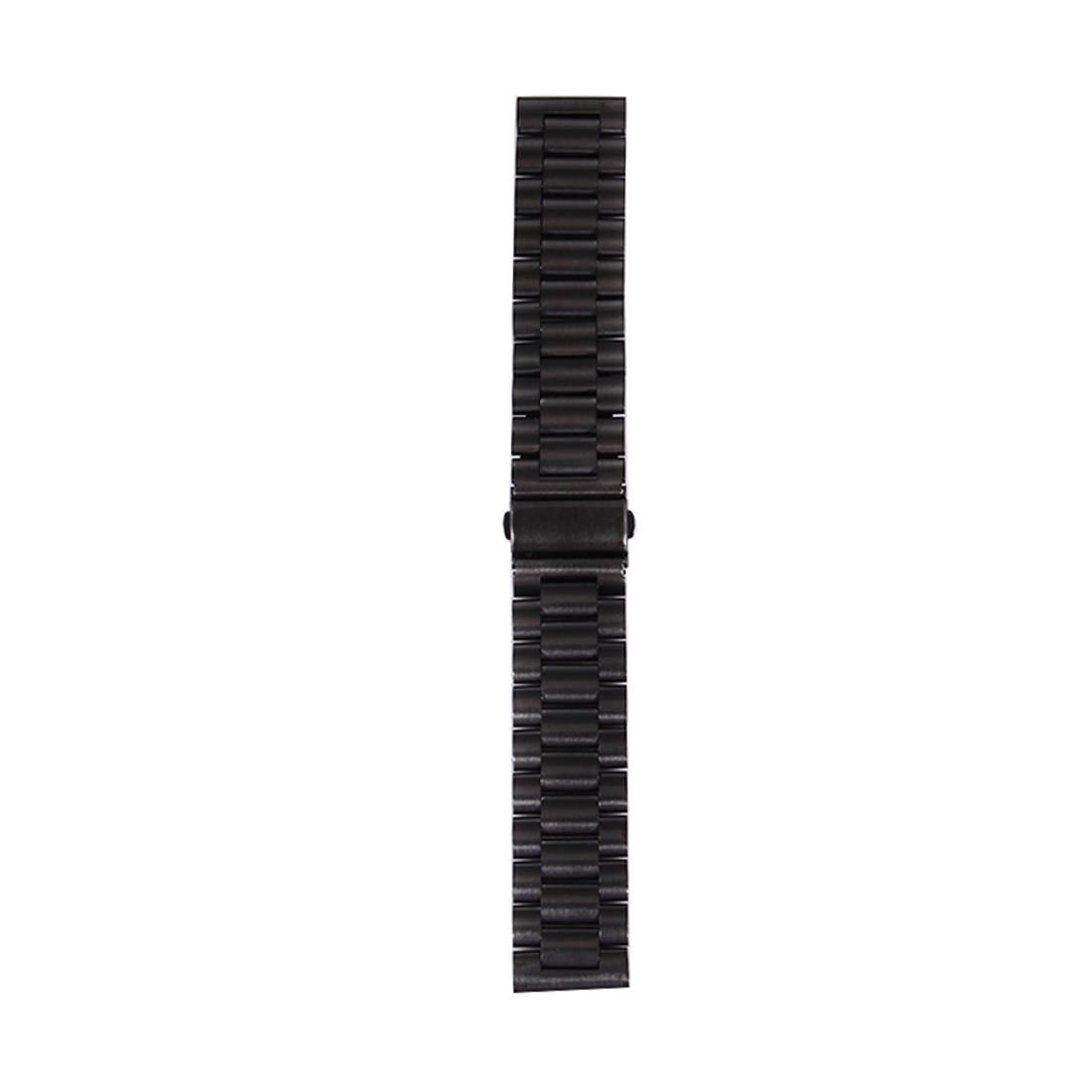 For Samsung Gear S3 Classic Smart Watch Butterfly Buckle 3 Beads Stainless Steel Watchband (Black)