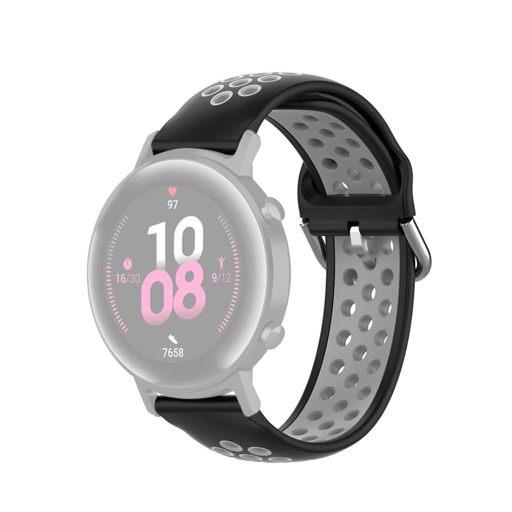 22mm For Huawei Watch GT2e/GT/GT2 46MM Fashion Inner Buckle Silicone Strap (Black grey)