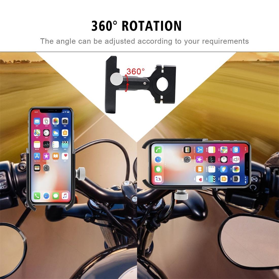 Motorcycle Aluminium Alloy Pressure Casting Mobile Phone Holder Bracket, Handlebar Version (Silver)