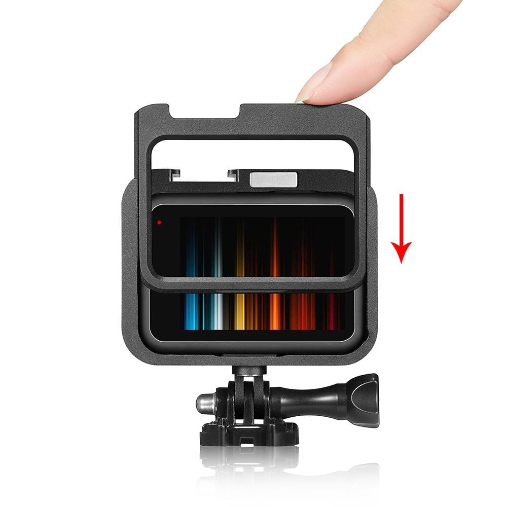 PULUZ for GoPro HERO9 Black Metal Border Frame Mount Protective Case with Buckle Basic Mount & Screw (Black)