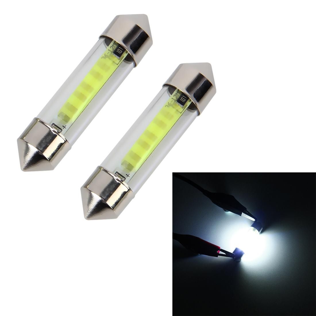 10 PCS 39mm 1W 6000K White Light Car Dome Lamp License LED Reading Light, DC 12V