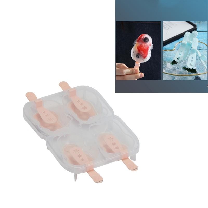 Creative Cute DIY Cartoon Combination Popsicle Ice Cream Mould, Style:Ice Cream (Pink)