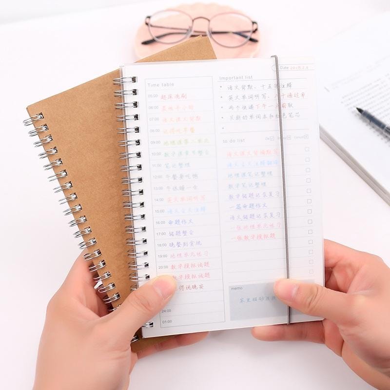 Notebook Planner Agenda Book Diary Kraft Mini Paper Notepad (Kraft paper cover)