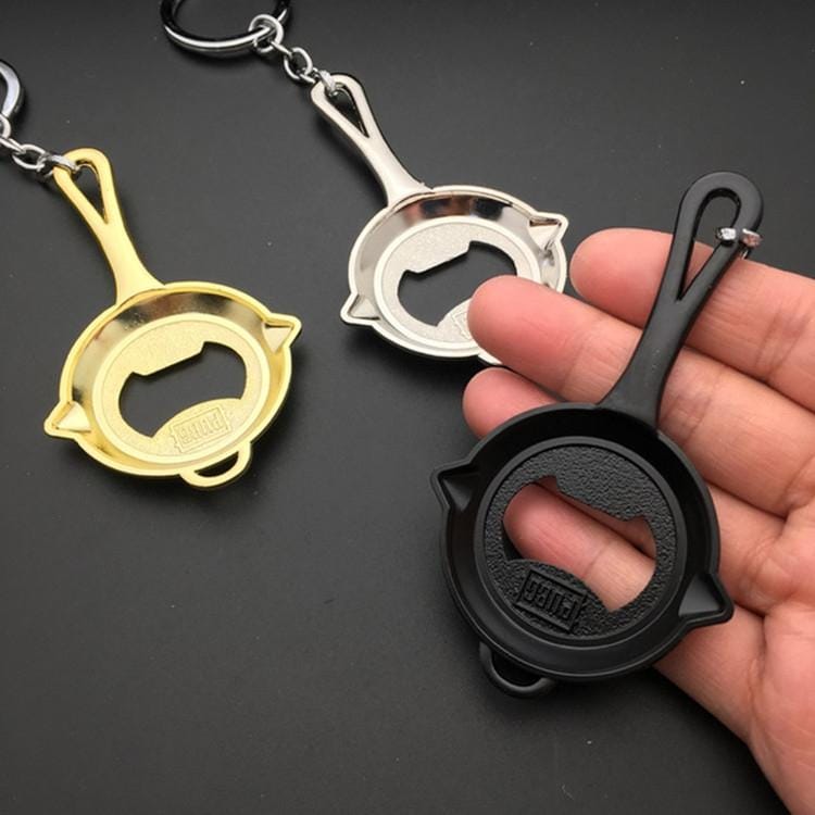 2 PCS Pan Bottle Opener Key Chain Car Bag Pendant (Black)