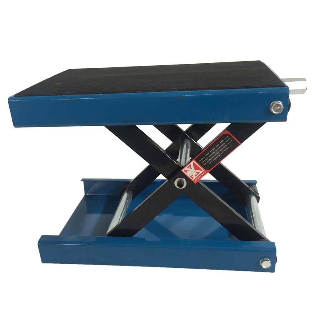 Steel Scissor Lifting Adjustable Platform for Motorcycle, Load-bearing: 1100lbs, Adjustable Range: 3.25-13.25 inch (Blue)