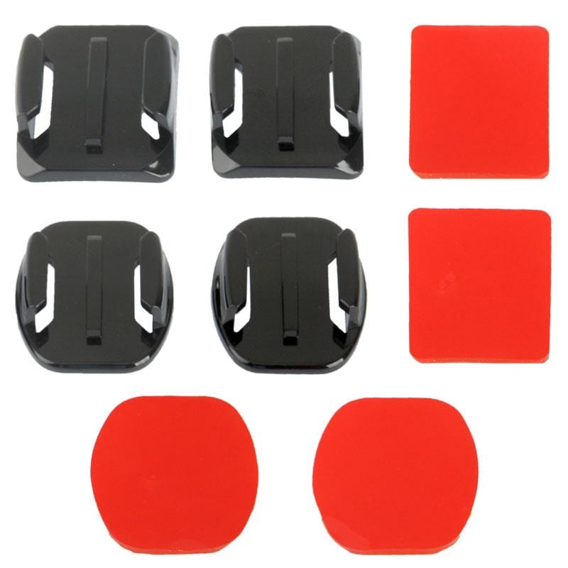 2 Curved Surface + 2 Flat Surface Adapters + 4 Adhesive Mount Stickers for GoPro HERO4 / 3+ / 3 / 2 / 1