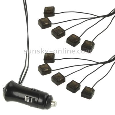 Car Blue 10 LED Decorative Light, DC 12V, Cable Length: 2.5m (Blue Light)