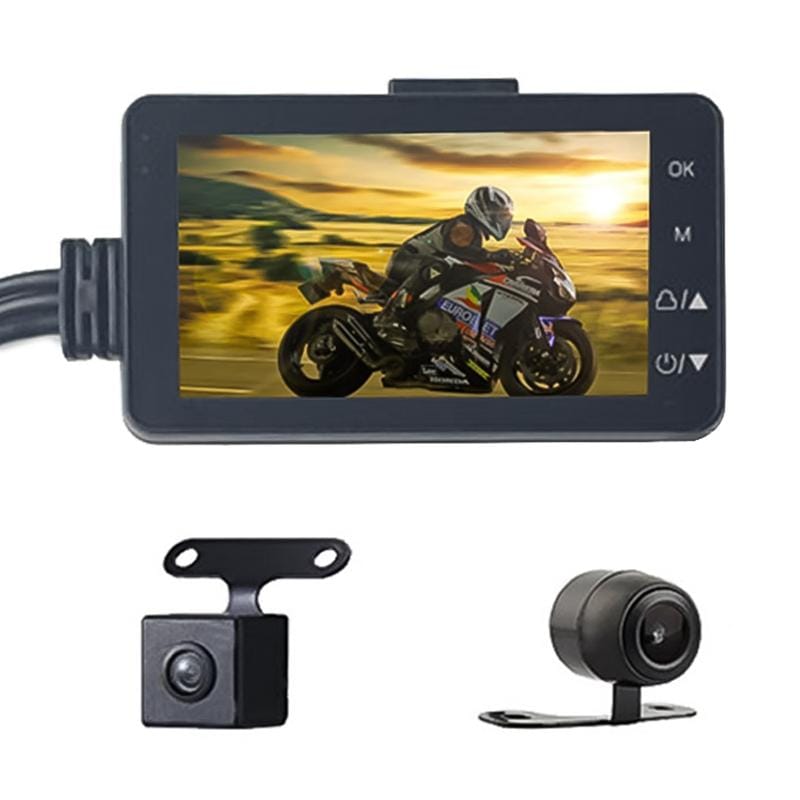 MT-80 3.0 inch 140 Degrees Wide Angle HD Video Motorcycle Dual  Camera DVR, Support TF Card