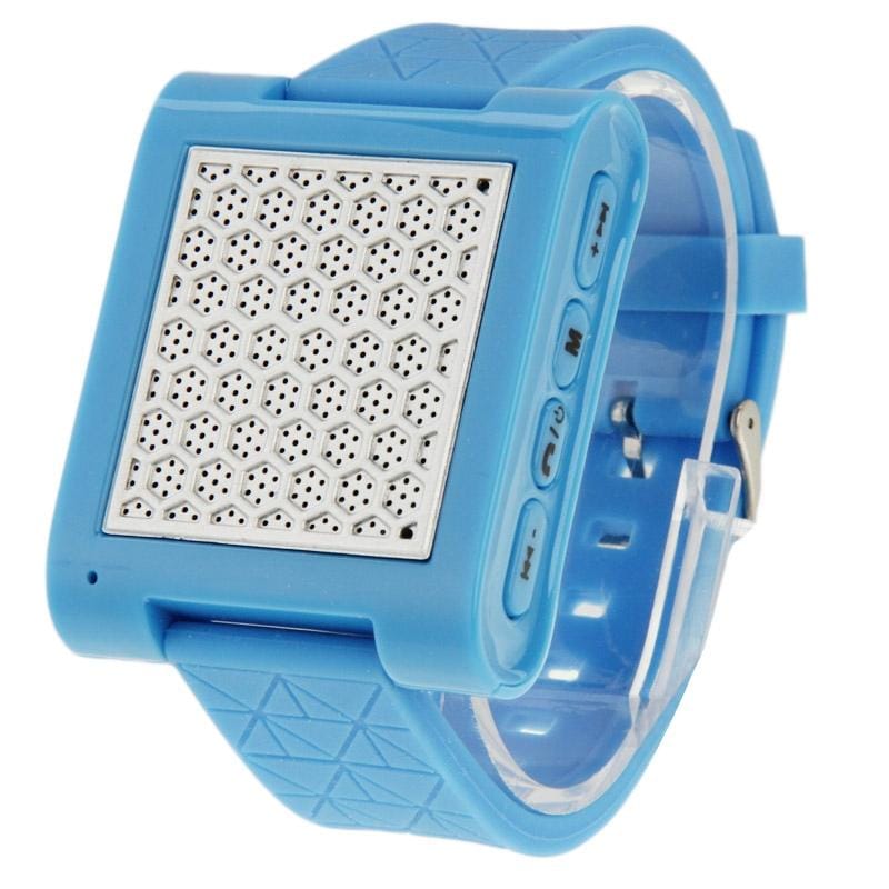 Silicone Watchband Bluetooth Watch for Mobile Phone, Support Handsfree Call / TF / FM / MP3 Music (Blue)