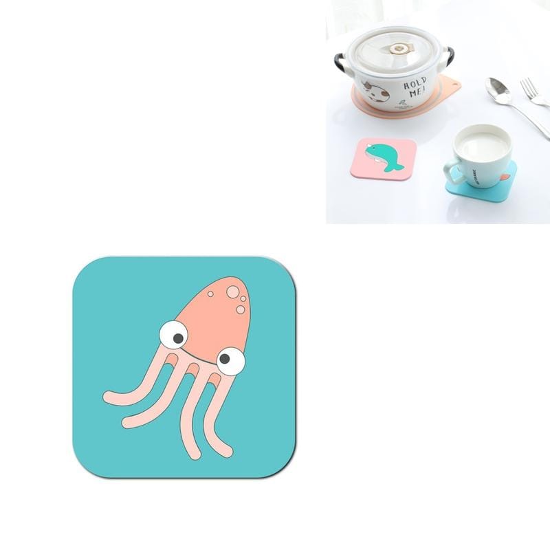Cartoon Insulation Pad Placemat Anti-scalding Creative Home Cute Bowl Mat PVC Coaster (Octopus)