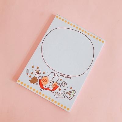 2 PCS Cute Cartoon Bread Bunny Note Book Hand Memo Material Notes Can Tear Memo Portable Notepad, Pages:80? (Dialog Rabbit)
