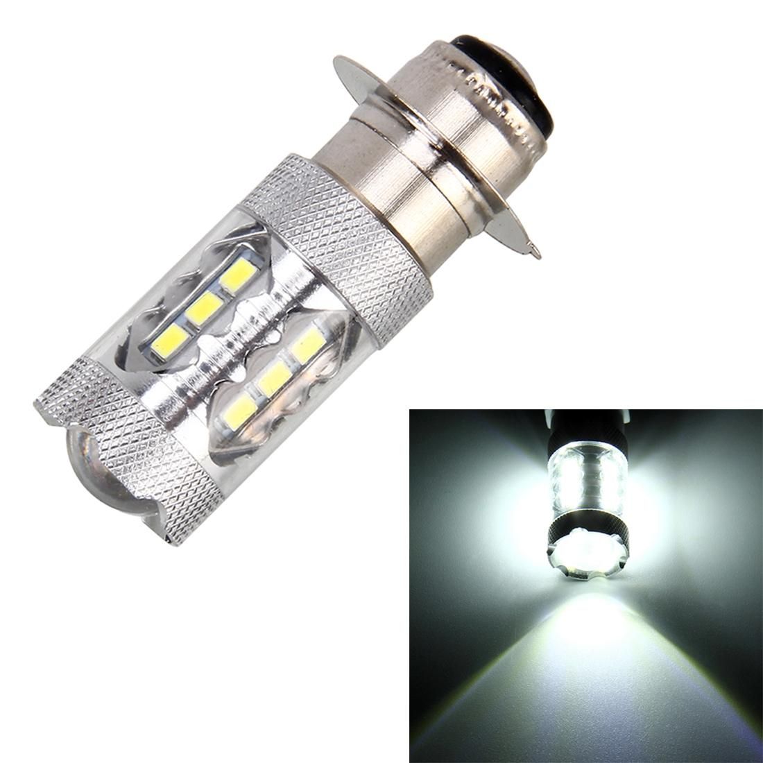 Motorcycle Headlights 250LM 6000K White H6M/PX15D 5W 16LEDs SMD-2835 Lamps, DC 12V
