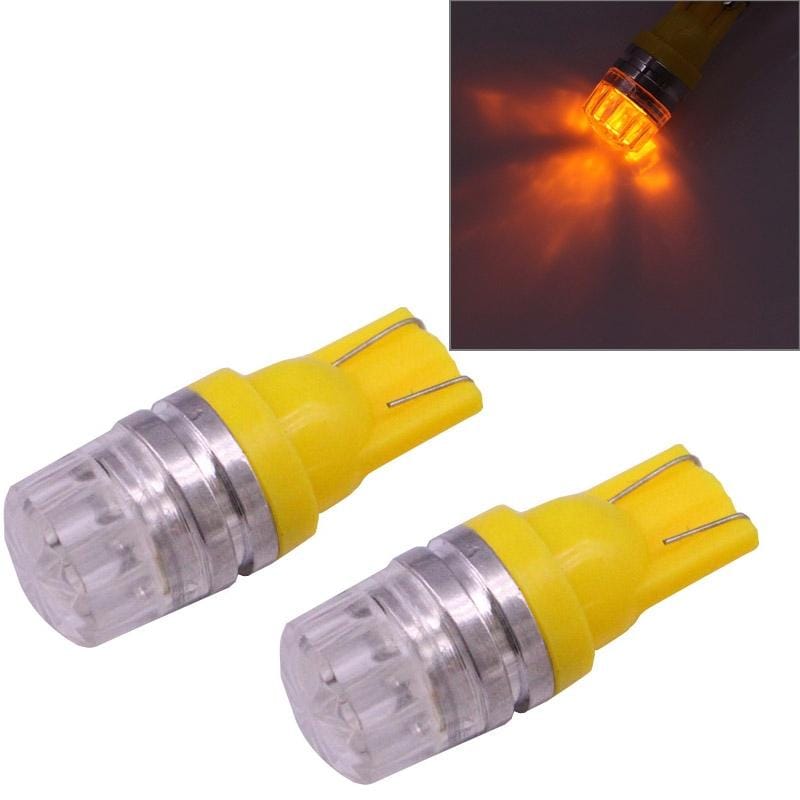 2 PCS T10 1.5W 60LM 1 LED Dark Blue COB LED Brake Light for Vehicles, DC12V (Yellow)