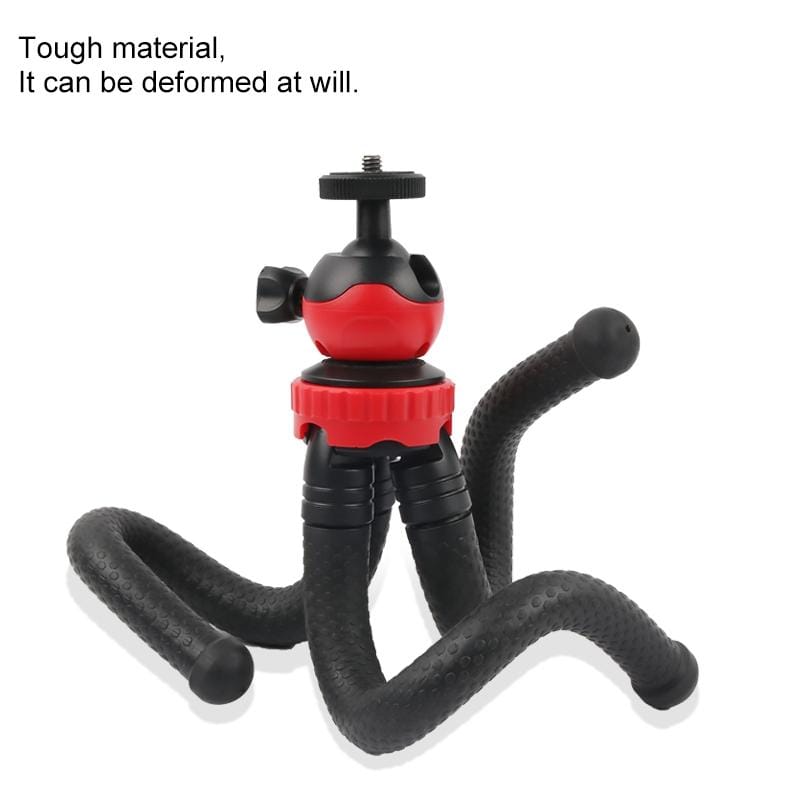 Mini Octopus Flexible Tripod Holder with Phone Clamp for iPhone, Galaxy, Huawei, GoPro HERO9 Black / HERO8 Black /7 /6 /5 /5 Session /4 Session /4 /3+ /3 /2 /1, Xiaoyi and Other Action Cameras