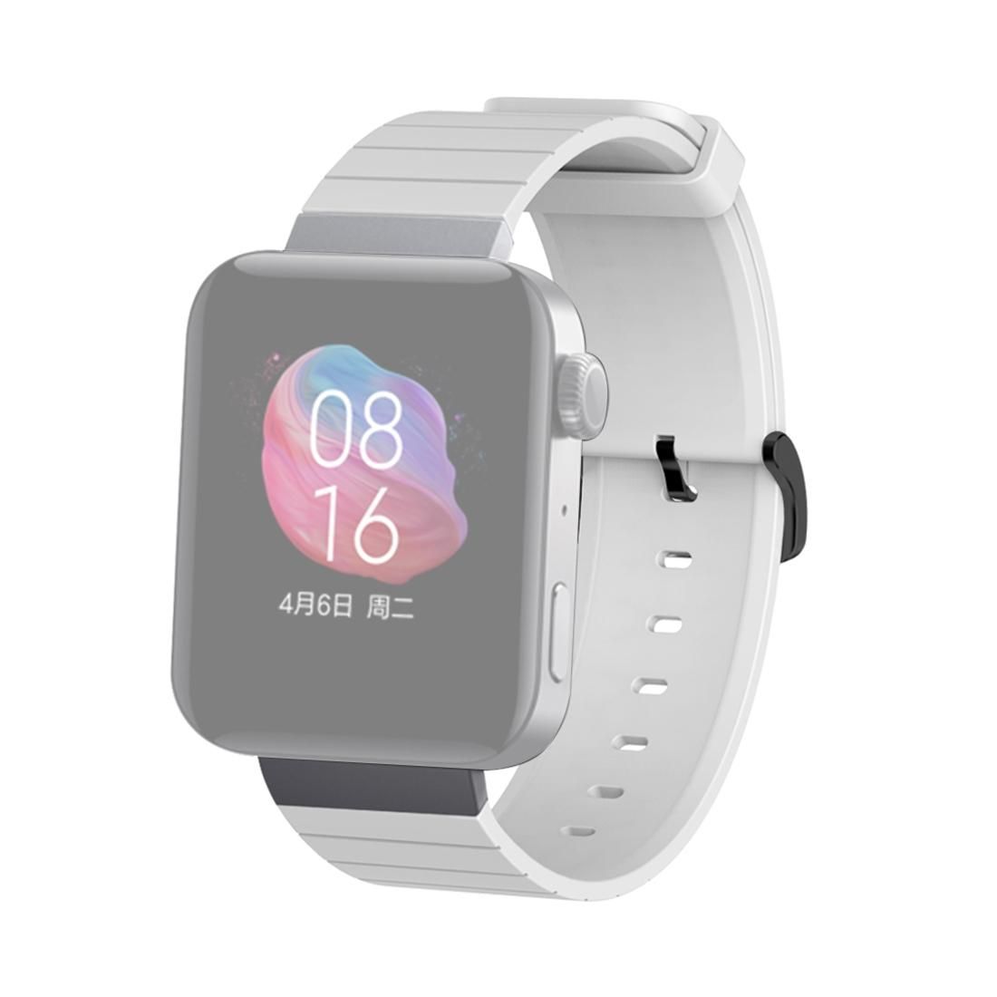 For Xiaomi Smart Watch Silicone Watchband Replacement Wrist Strap (White)