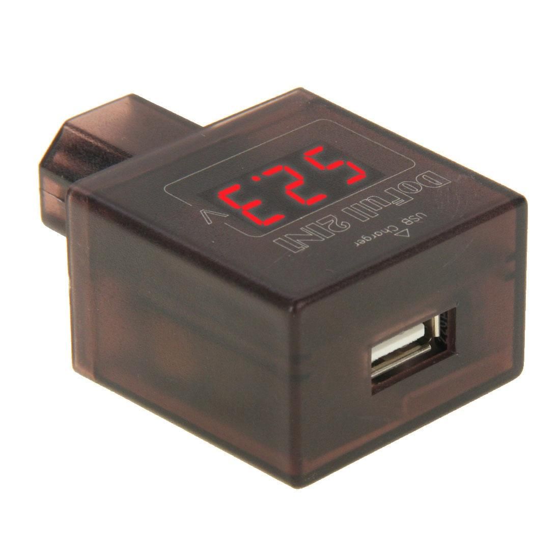 DF-02-PV 2 in 1 DoFULL Blue Display Digital Voltmeter + USB Charger for Electric Bicycle / Mobile Phone (Style3)
