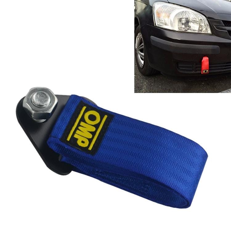 High Strength Nylon Tow Ropes Racing Car Universal Tow Eye Strap Tow Strap (Blue)