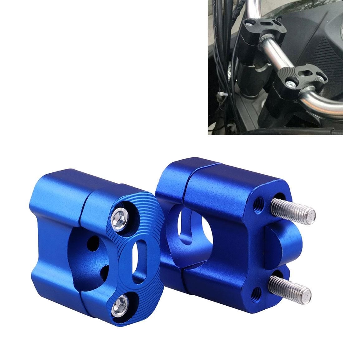 MB-MH007 Motorcycle Modification Accessories Universal Single Hole Handlebar Pressure Code Fixed Bracket, 57.3 x 32.5mm, Hole Diameter: 28mm (Blue)