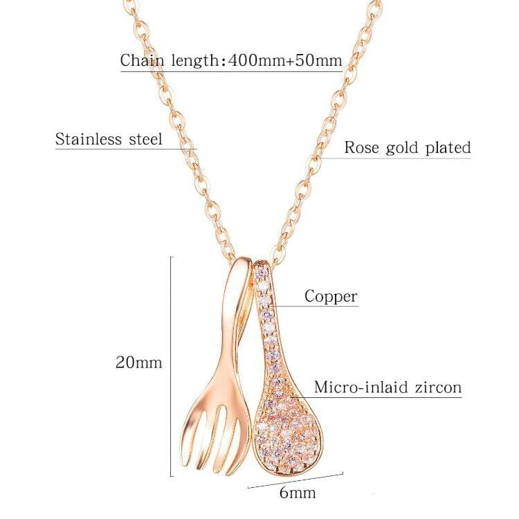 OPK 1683 Spoon Fork Pendant Clavicle Chain Female Necklace