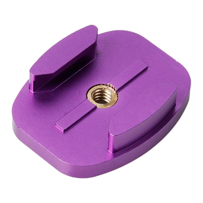 TMC Aluminum Flat Surface Mount Tripod Adapter for GoPro  NEW HERO /HERO6   /5 /5 Session /4 Session /4 /3+ /3 /2 /1, Xiaoyi and Other Action Cameras (Purple)