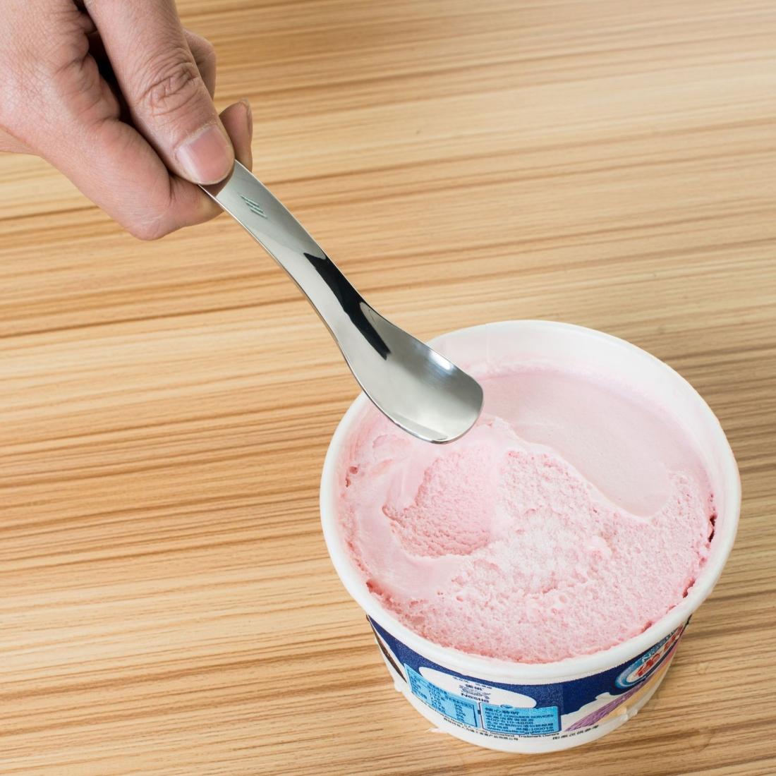 2 PCS Stainless Steel Polished Handle Ice Cream Small Spoon Tea Spoon