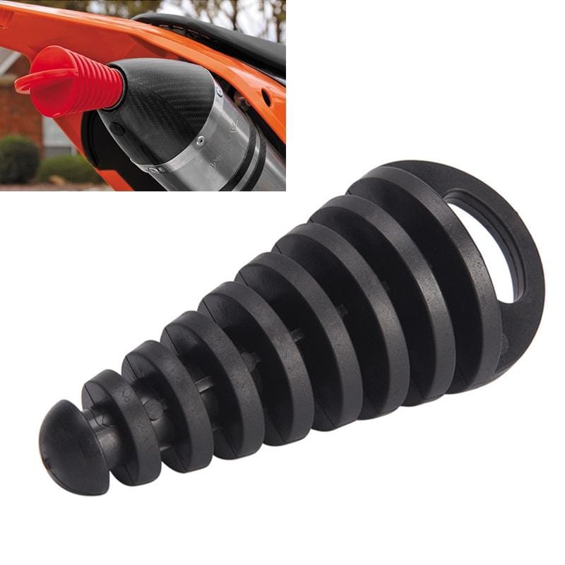 Motorcycle Exhaust Pipe Motocross Tailpipe PVC Air-bleeder Plug Exhaust Silencer Muffler Wash Plug Pipe Protector (Black)
