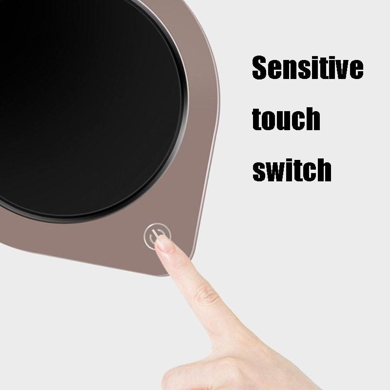 55 Degree Constant Temperature Heating Milk Cup Heater Coaster CN Plug, Style:Coaster (Gold)