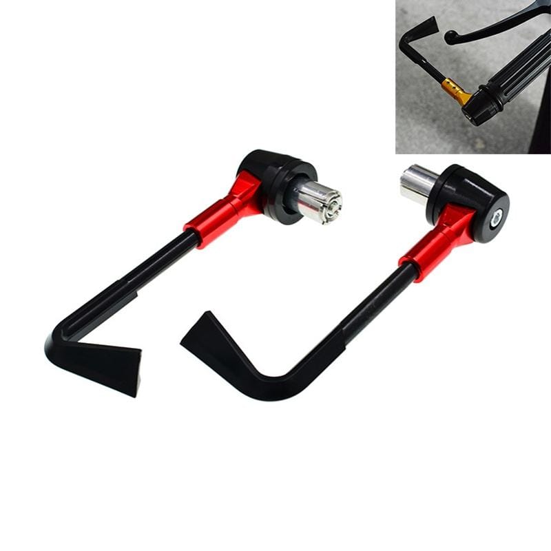 2 PCS Universal 22mm Shockproof Protection Rod CNC Horn Shape Handbrake Motorcycle Modification Accessories (Red)