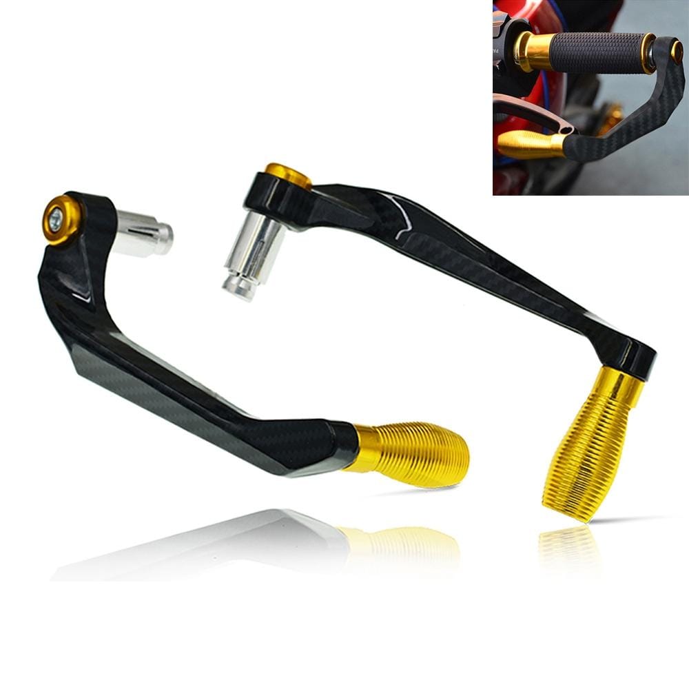 Motorcycle Modification Accessories Carbon Fiber Horn Shape Gear Brake Clutch Handbrake Set (Gold)