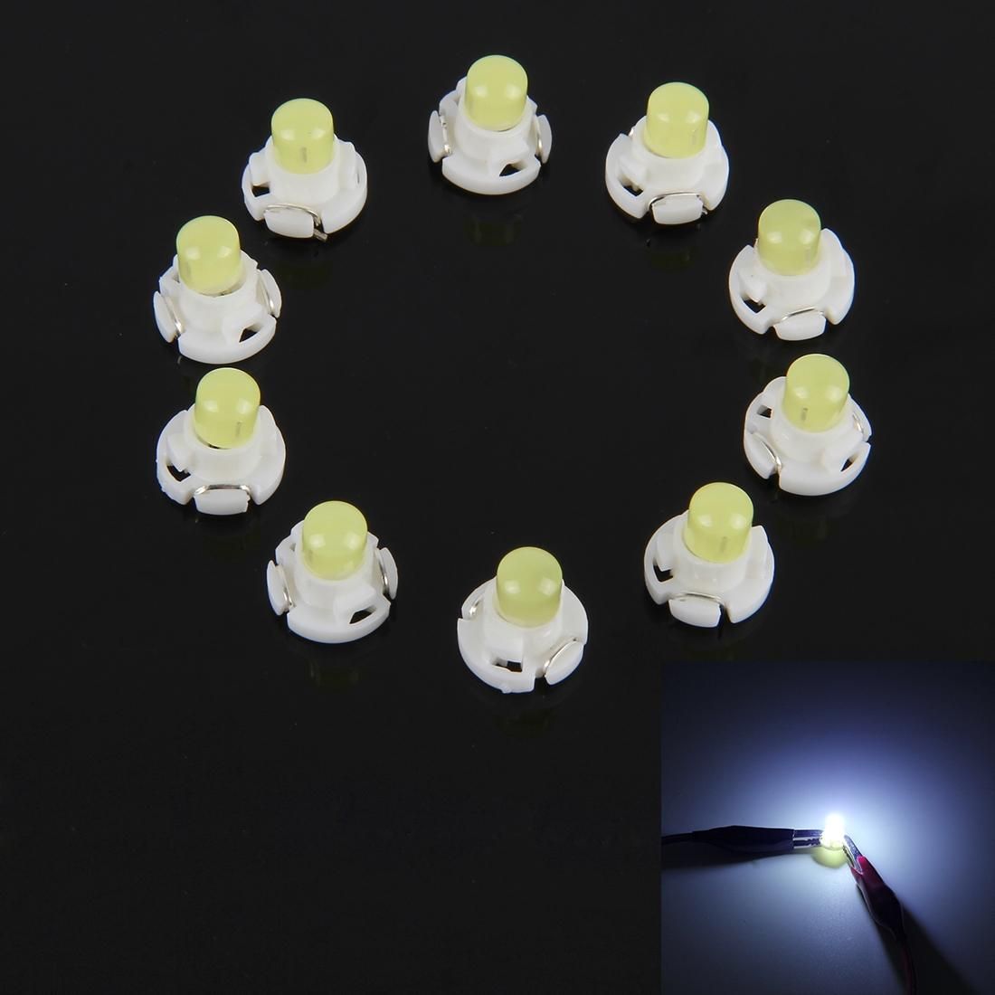 10PCS 2W T4.2 Wedge Instrument Panel LED Light Dashboard Gauge Cluster Indicator Lamp Bulb (White Light)