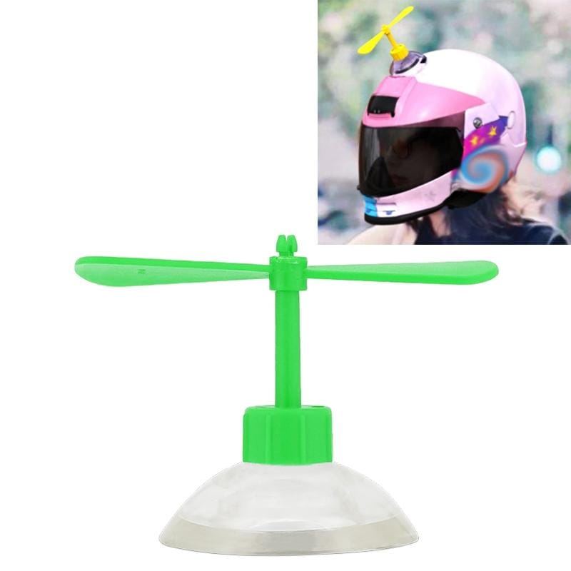 Motorcycle Helmet Take-copter Decoration Motorbike Helmet Suction Cups Rotate Horns Decoration (Green)