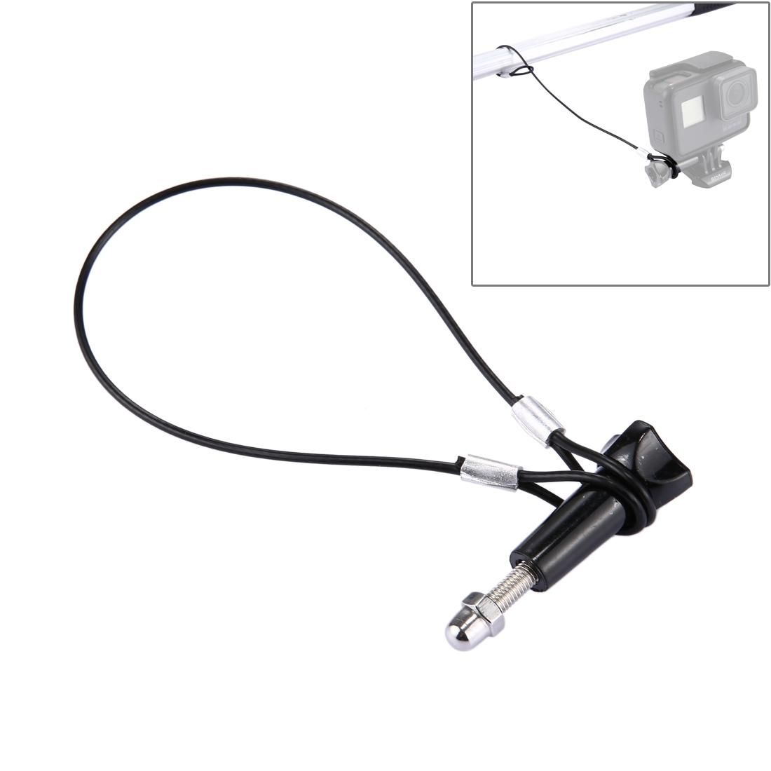 Stainless Steel Lanyard / Tether with Screw for  GoPro HERO9 Black /HERO8 Black /7 /6/ 5 /5 Session /4 /3+ /3 /2 /1 (Black)