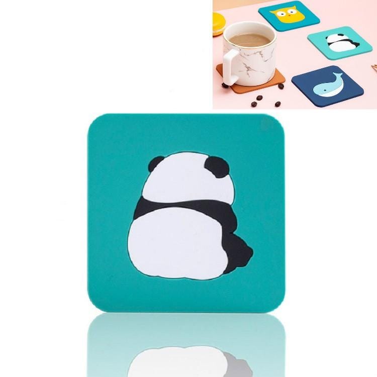 10 PCS Anti-scald and Heat-resistant Placemats Home Waterproof and Oil-proof Table Mats Silicone Coasters, Size:Small, Style:Panda