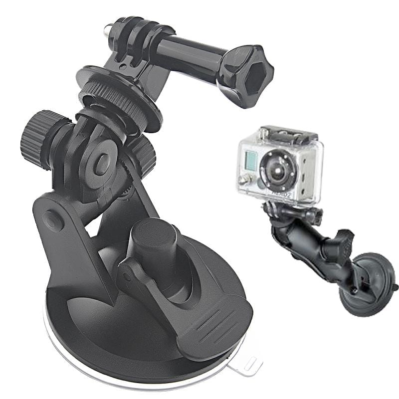 ST-51 Mini Car Suction Cup Tripod Adapter + 7CM Diameter Base Mount for GoPro  NEW HERO /HERO6   /5 /5 Session /4 Session /4 /3+ /3 /2 /1, Xiaoyi and Other Action Cameras (Black)