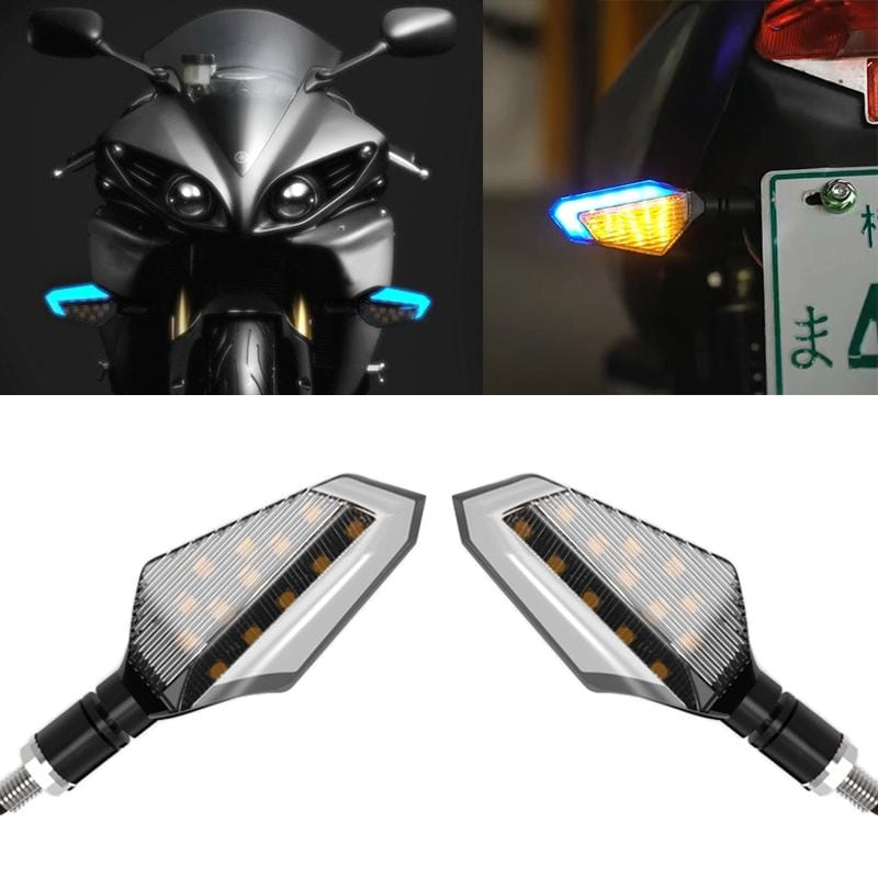 2 PCS DC 12V Motorcycle Daytime Turn Running Light (Blue Light)