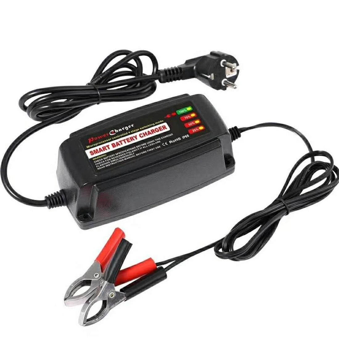 12V  Intelligent Automatic Battery Smart Battery Power Charger AC Plug Option: EU/UK/US Plug (Style4)