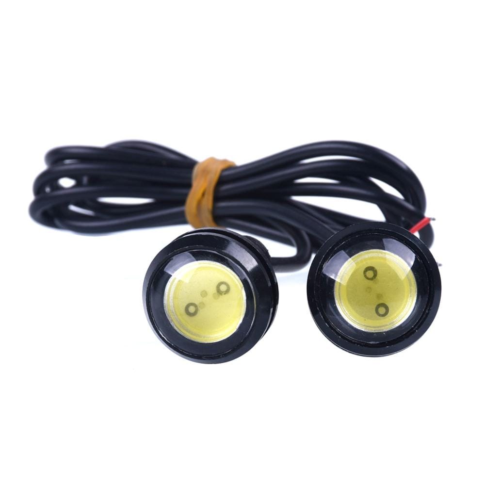 10 PCS 23mm 1.5W DC9-80V Motorcycle Eagle Eye Light Double Lens (Yellow Light)